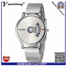 Yxl-737 Special Design High Quality Steel Grid Alloy Metal Band Watch Vogue Paidu Watch